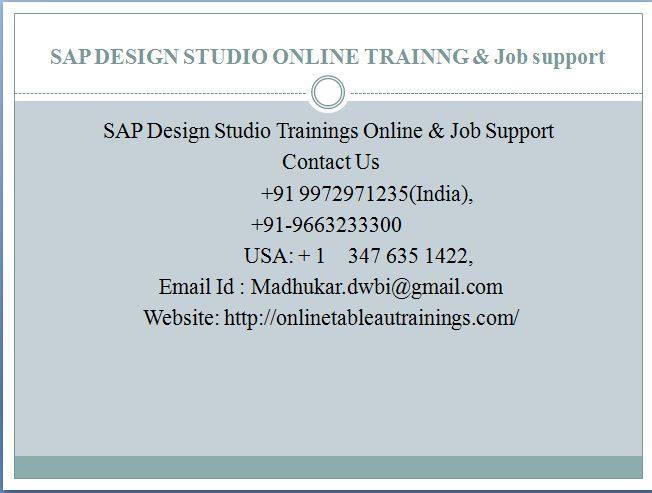 Design Studio Online Training  Design Studio Job Support